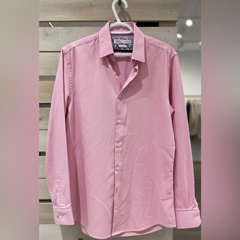 Zara Floral Lined Pink Shirt - Men